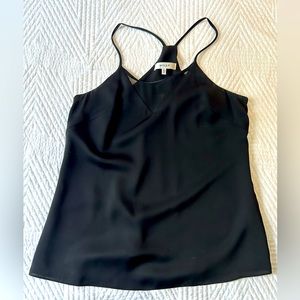 Milly black tank, size small. Sheer inset within v neck. Like new.